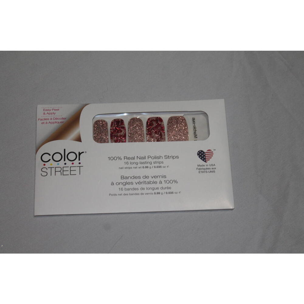 Color Street 100% Real Nail Polish Strips - Pink Glitter & Floral Design